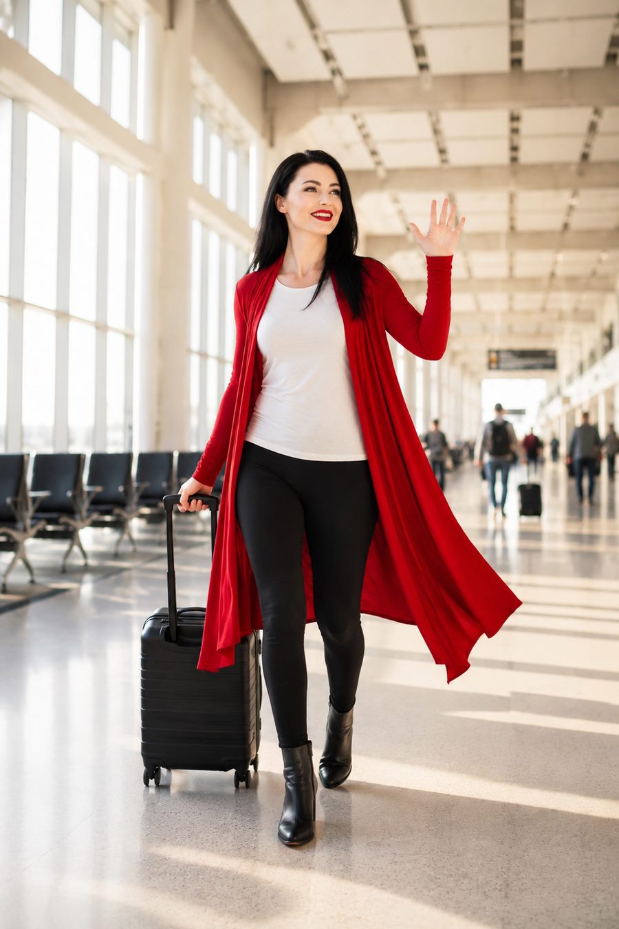 Chiara Reutterer am Flughafen